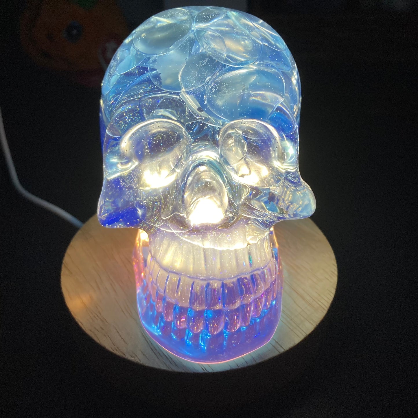 Blue skull lamp