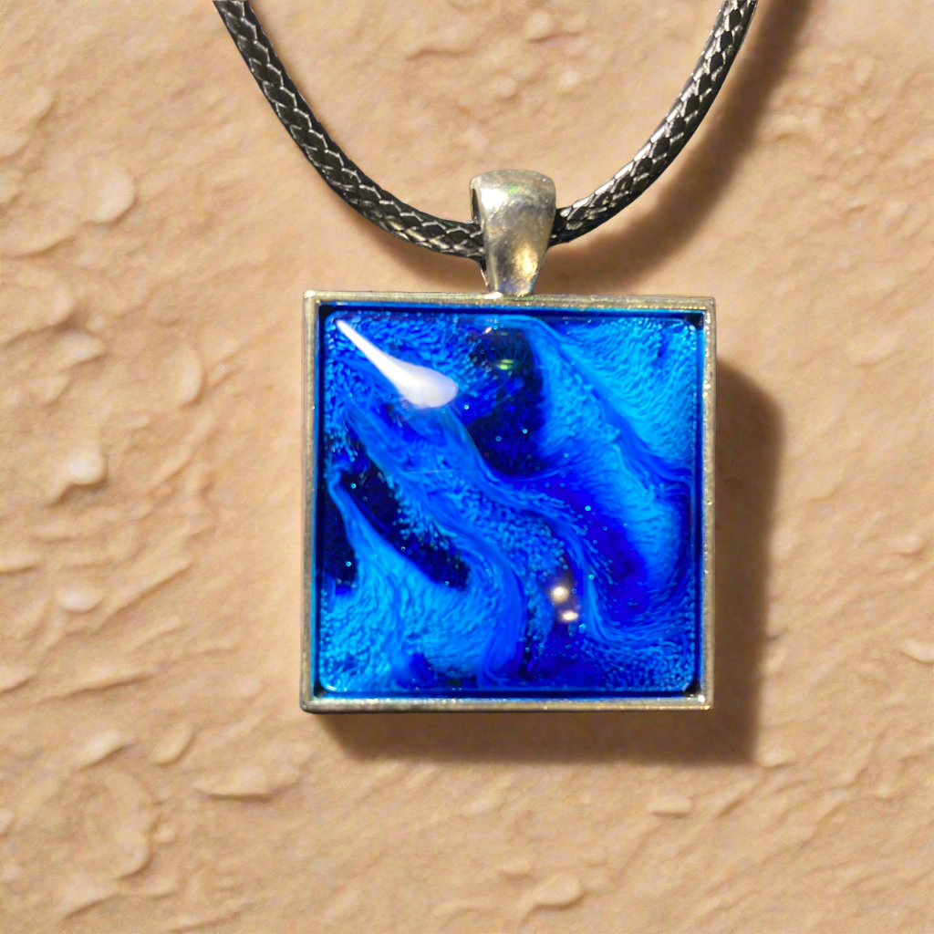 Galaxy Necklaces, square, blue