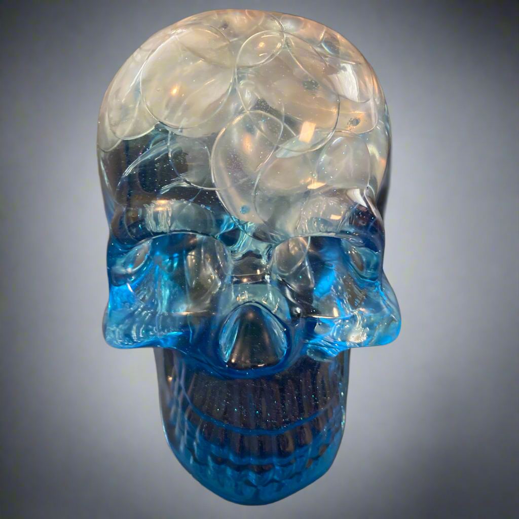 Blue skull lamp