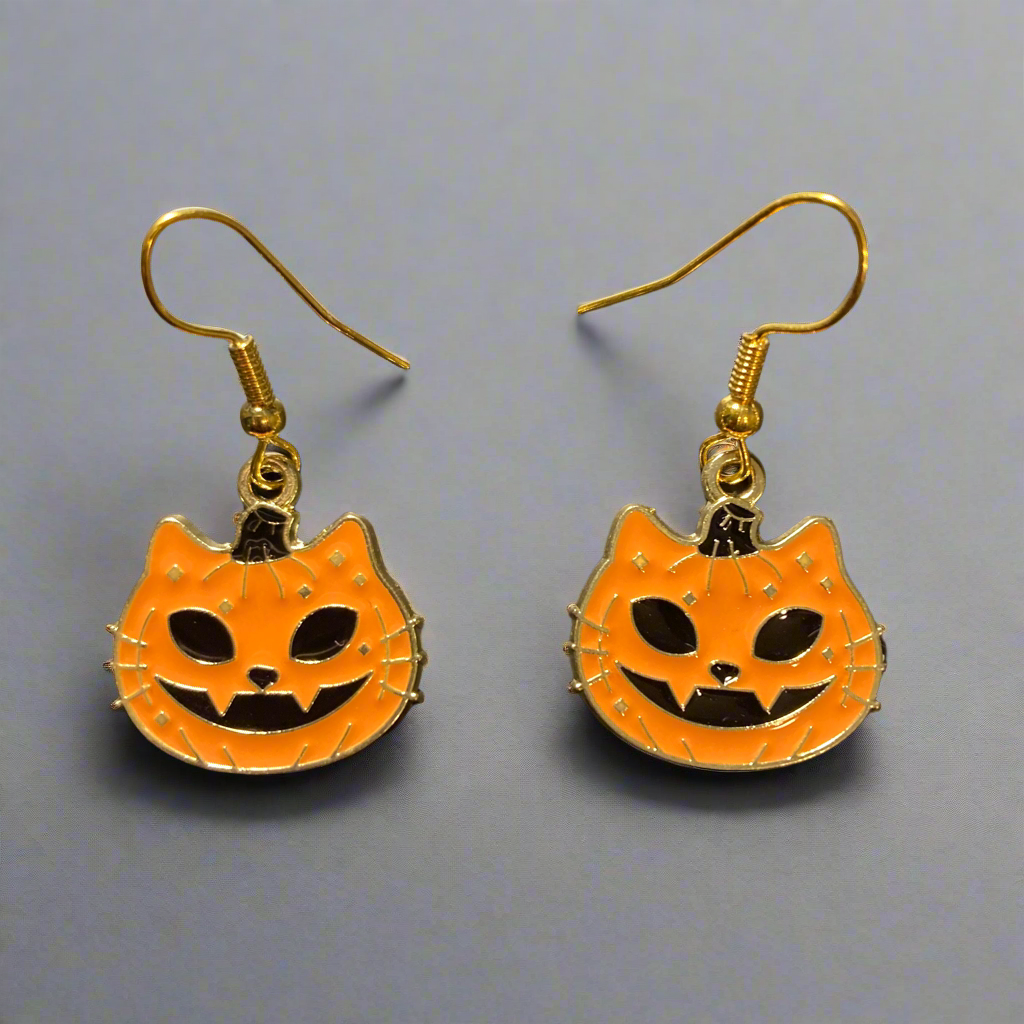 Cat Earrings, Halloween, vampire cats