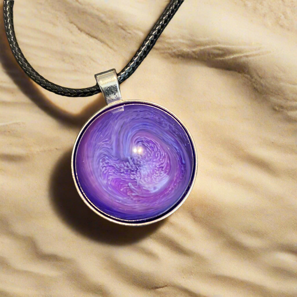 Galaxy Necklaces, small round, pink/purple