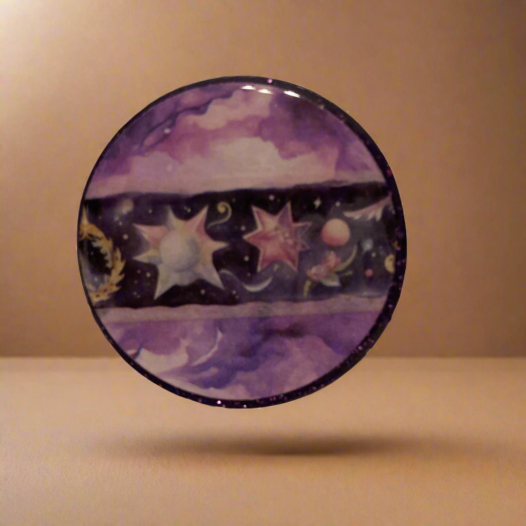 Magnets, purple, galaxy, moon, starts, milky way