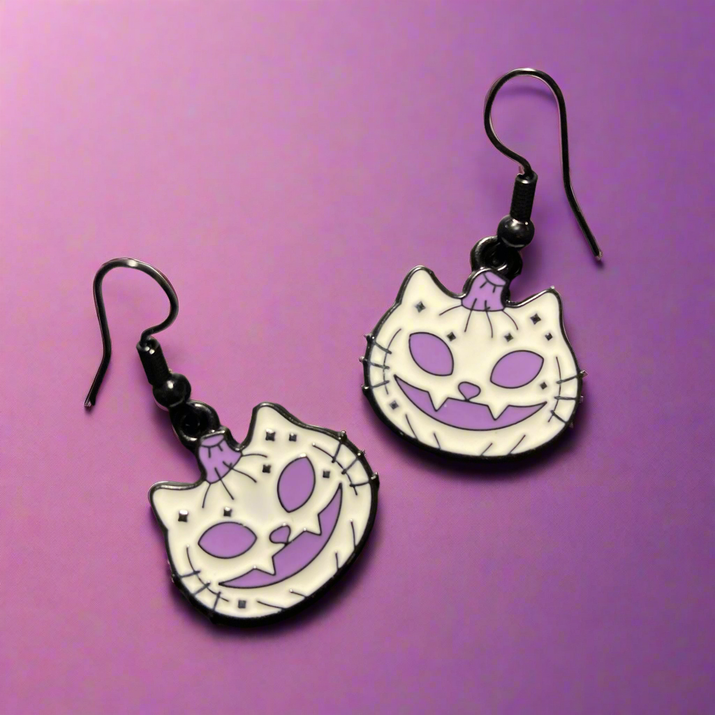 Cat Earrings, Halloween, vampire cats