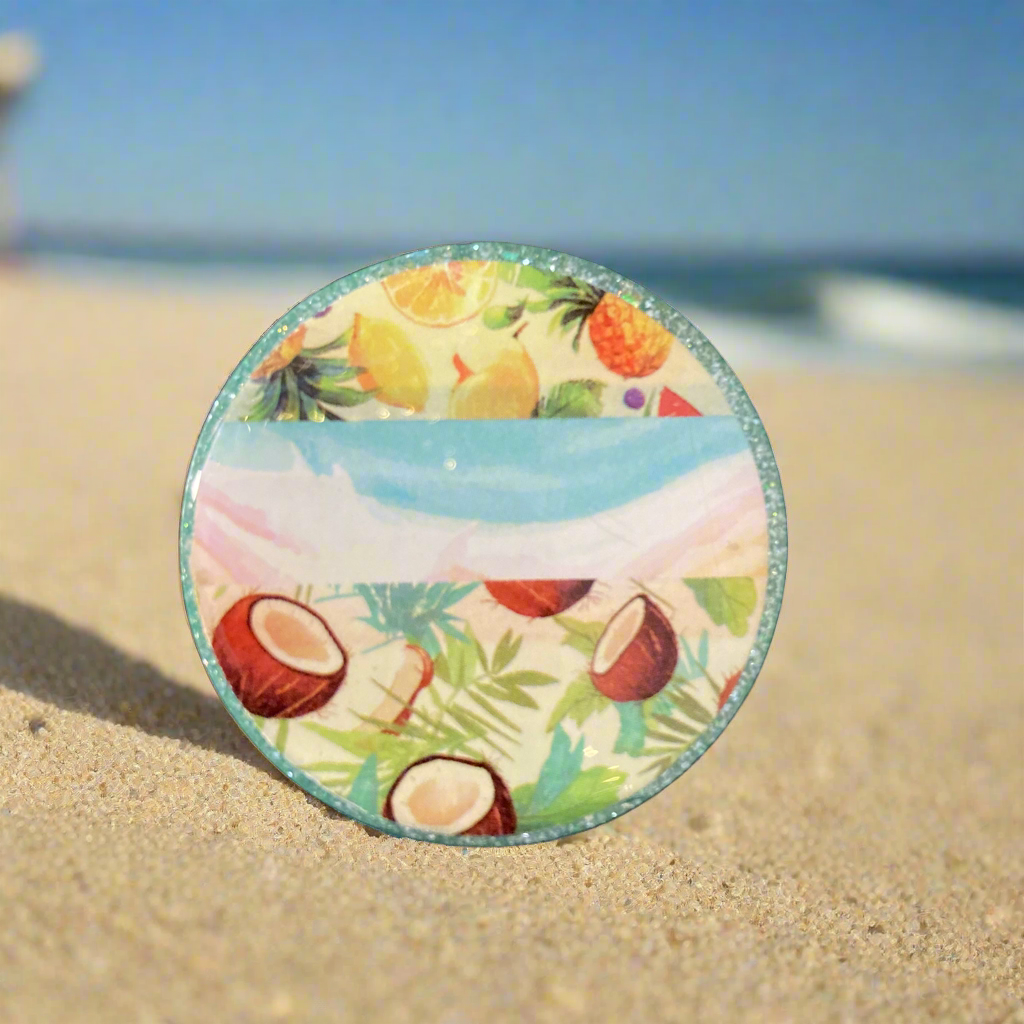 Magnets, tropical fruits, coconuts, summer vibes
