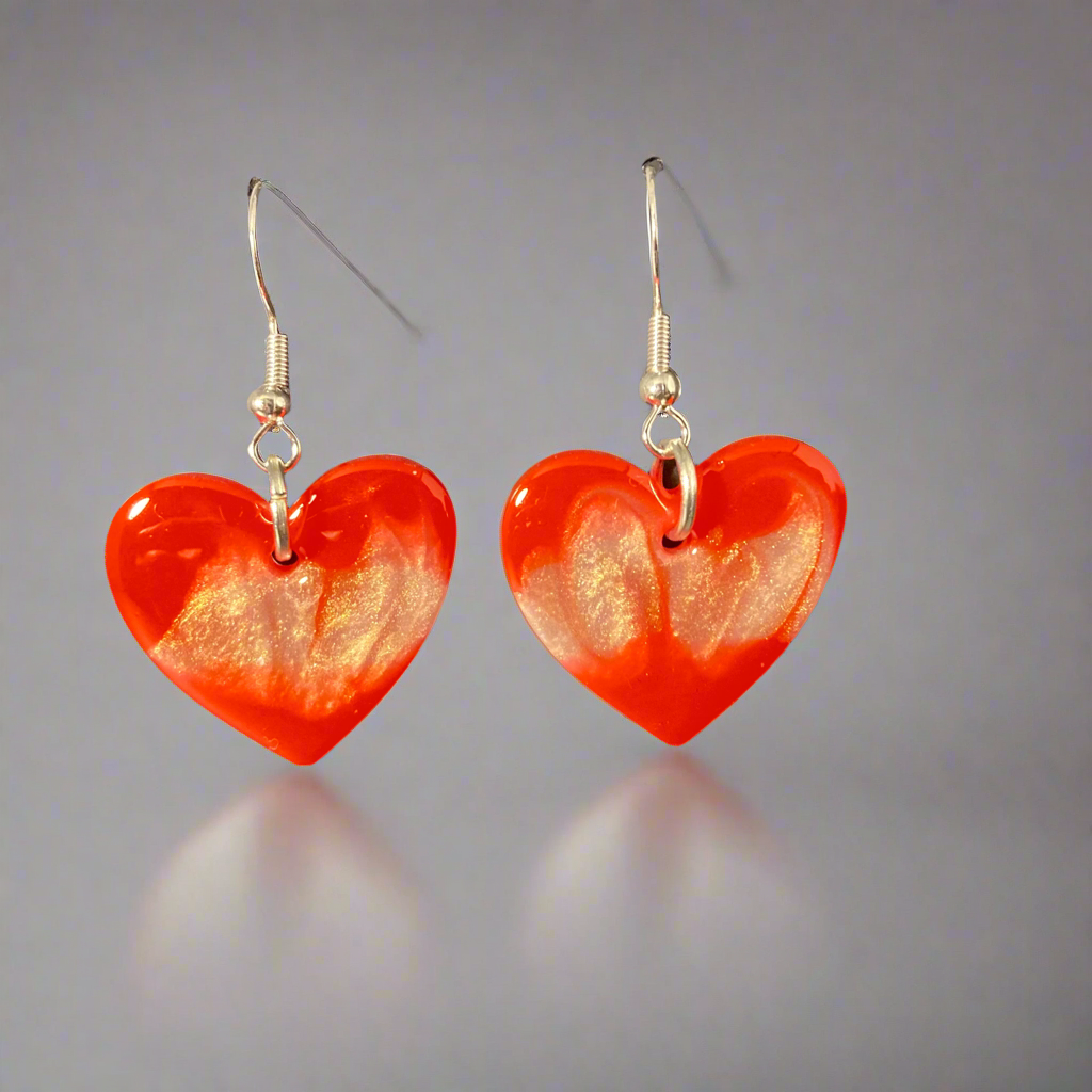 Heart earrings dangles