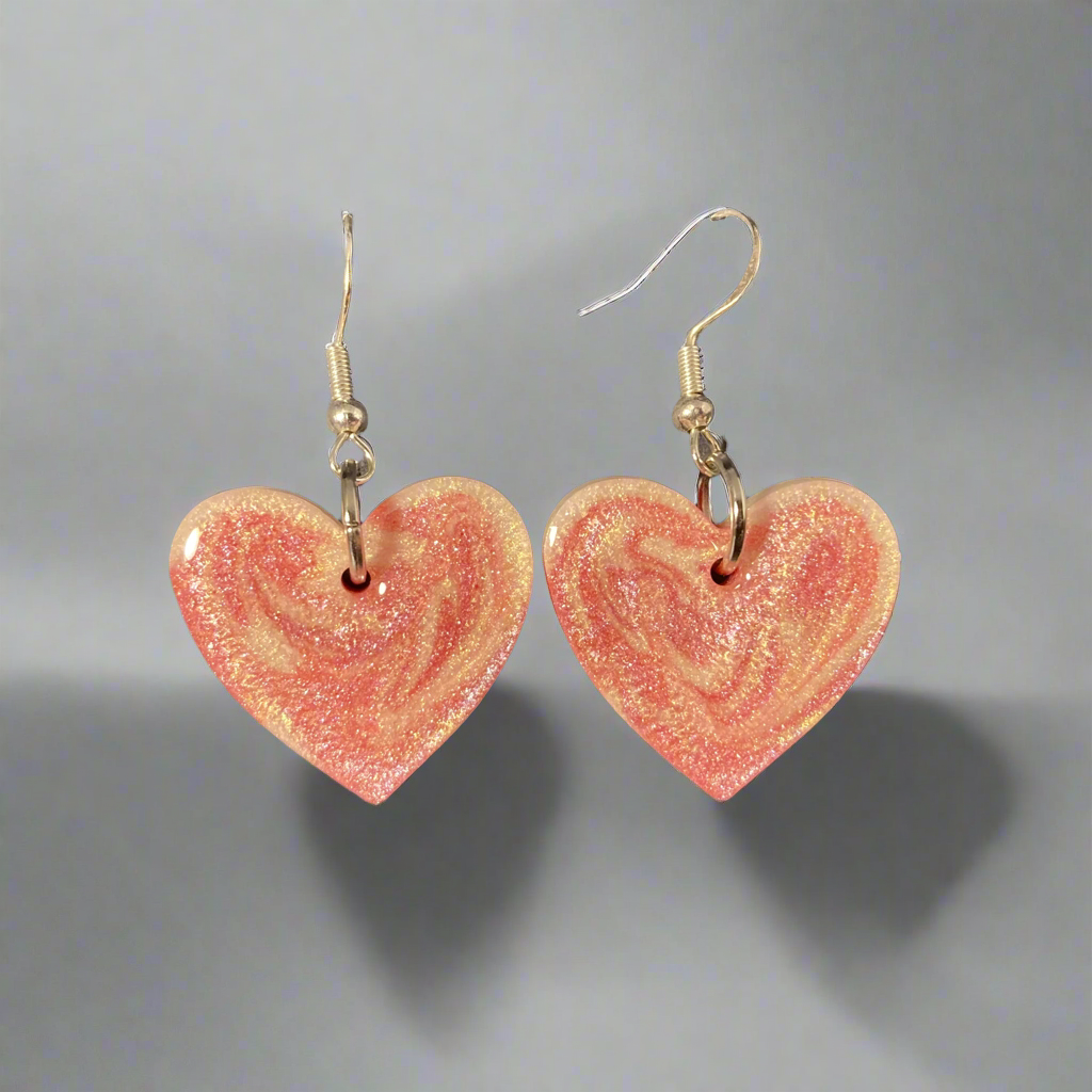 Heart earrings dangles