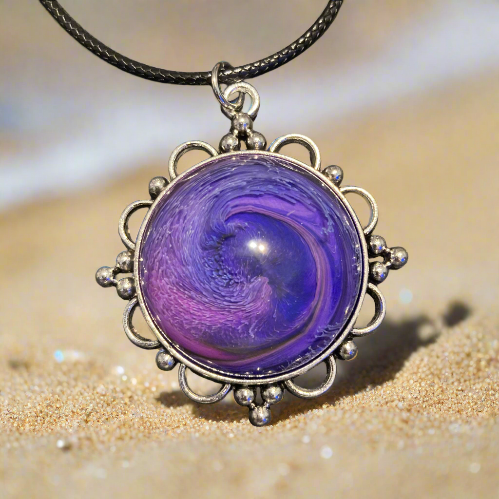 Galaxy Necklaces, purple, round