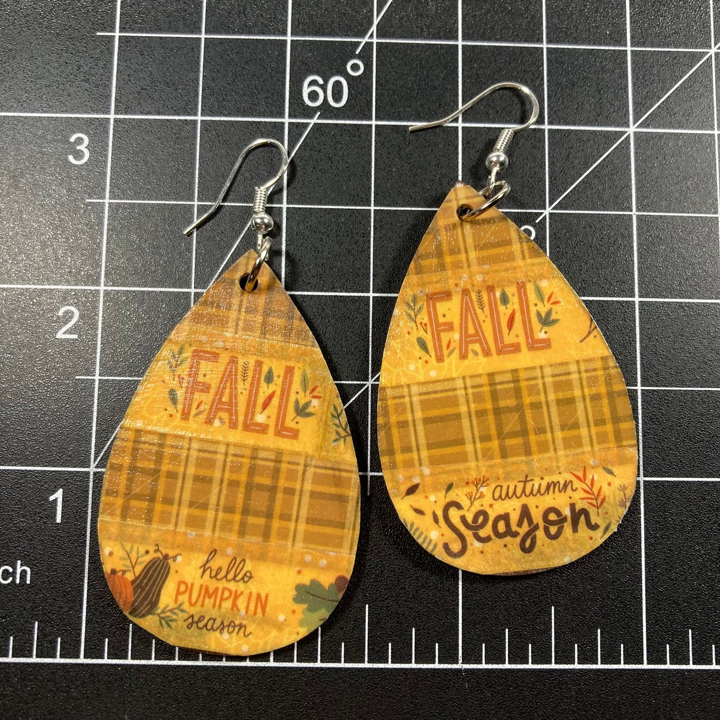 Fall wooden earrings