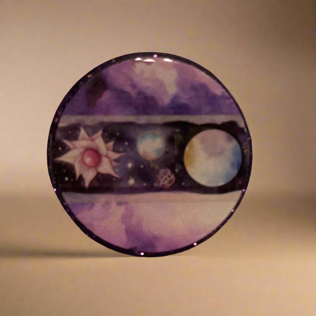 Magnets, purple, galaxy, moon, starts, milky way
