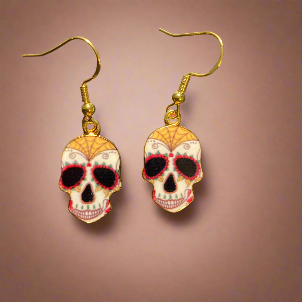 Day of the Dead sugar skulls charm earrings