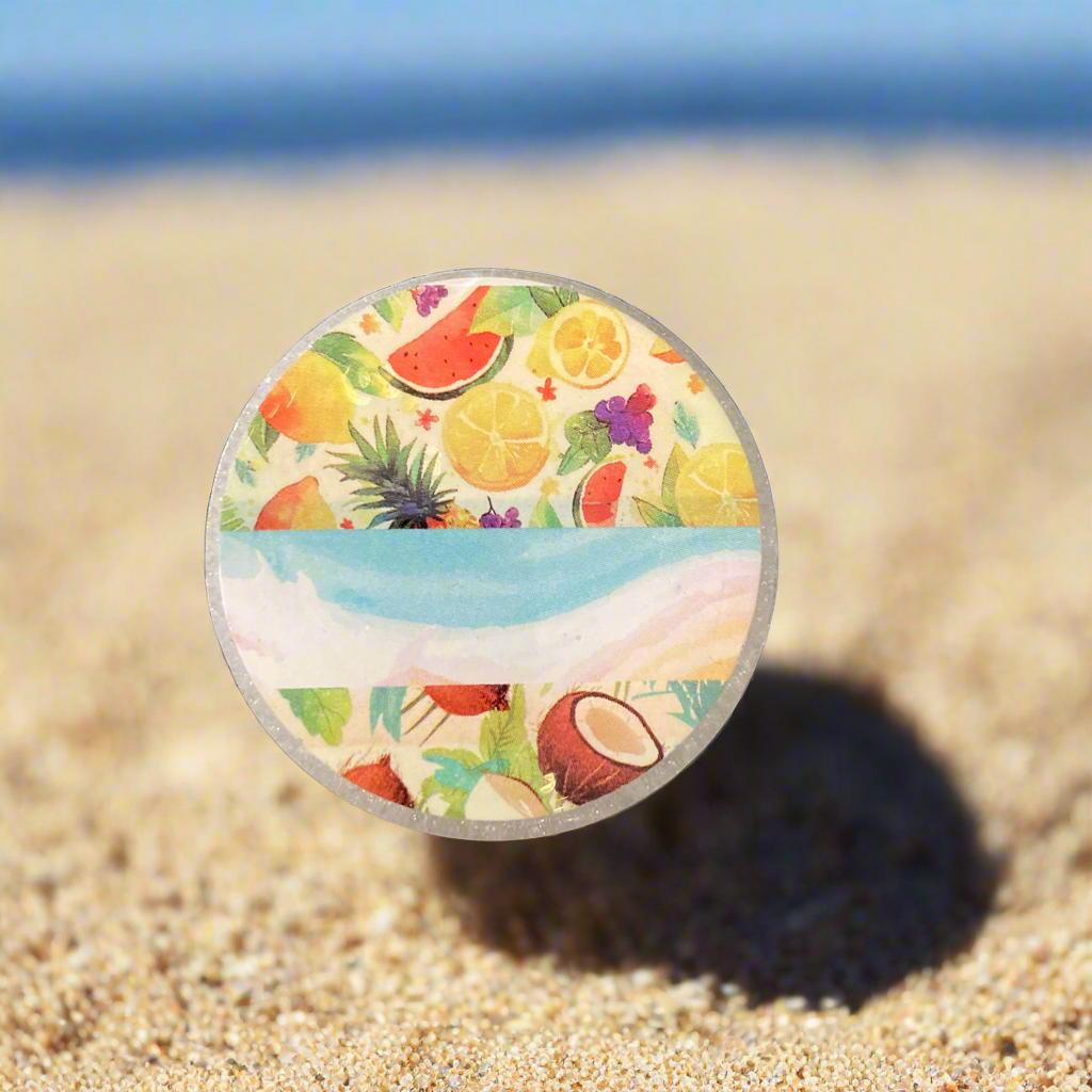 Magnets, tropical fruits, coconuts, summer vibes