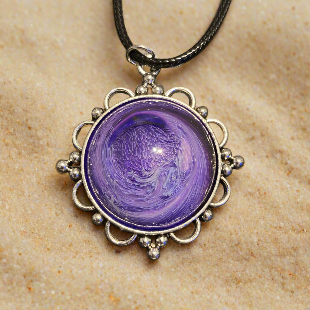 Galaxy Necklaces, purple, round
