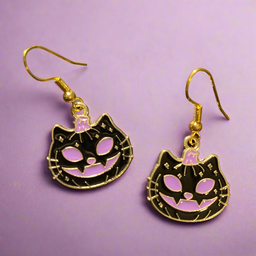Cat Earrings, Halloween, vampire cats