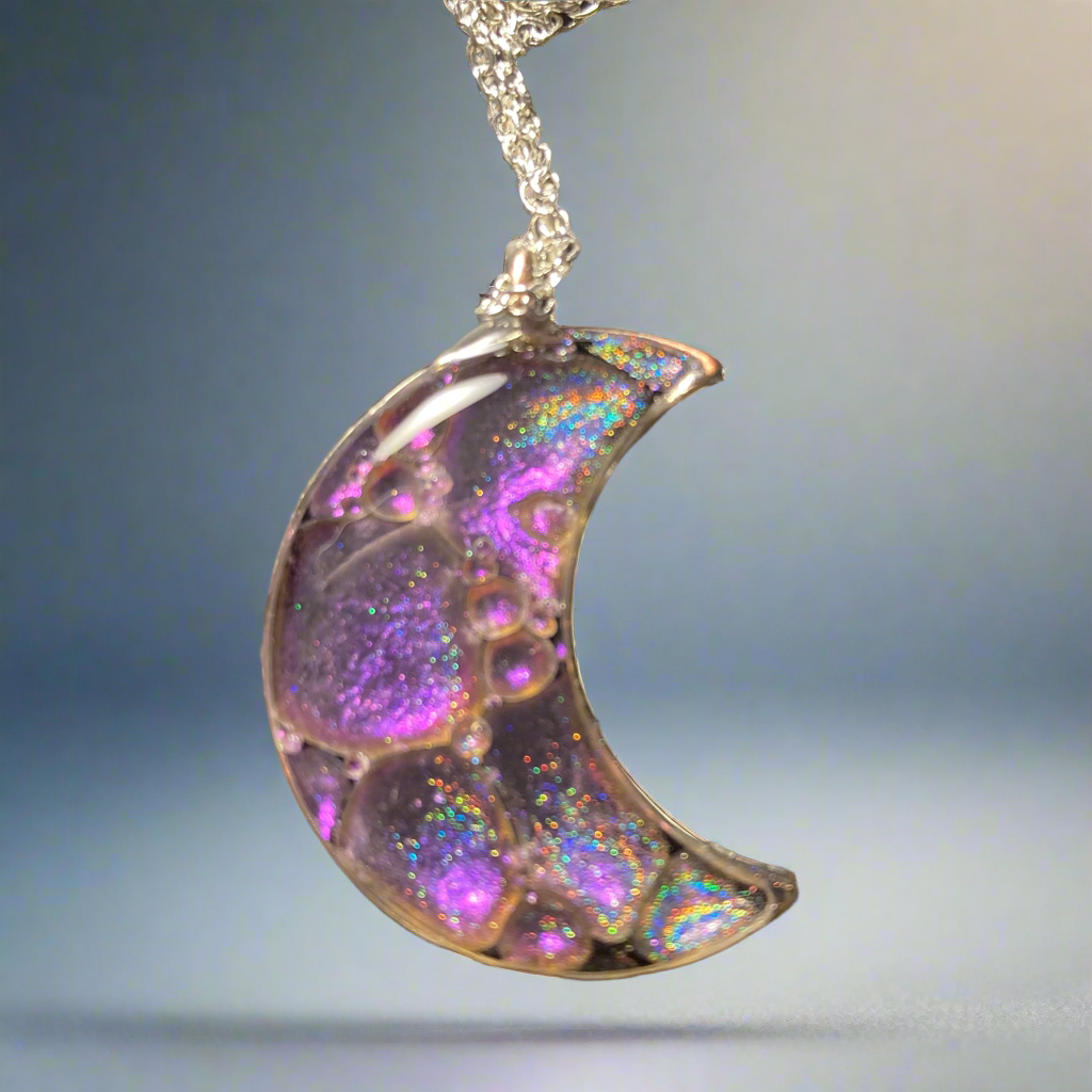 Moon pendant, purple