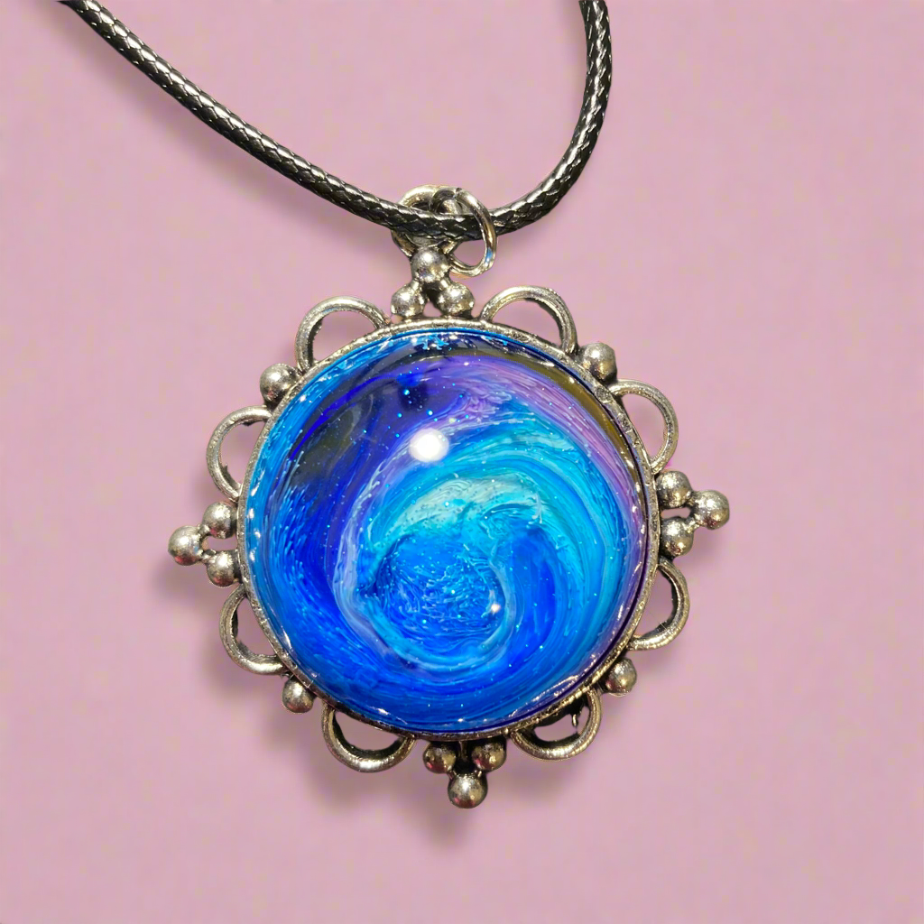 Galaxy Necklaces, pink & blue
