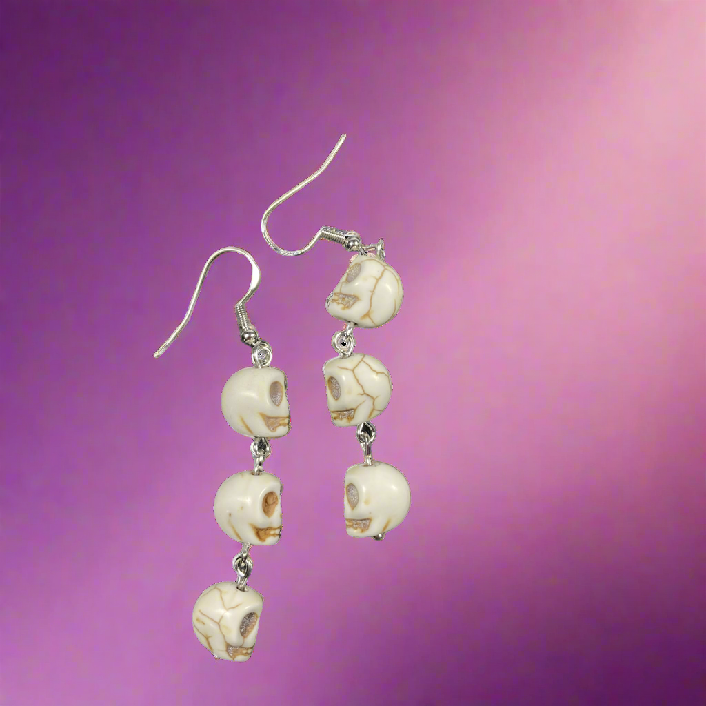 Skull Earrings, trio