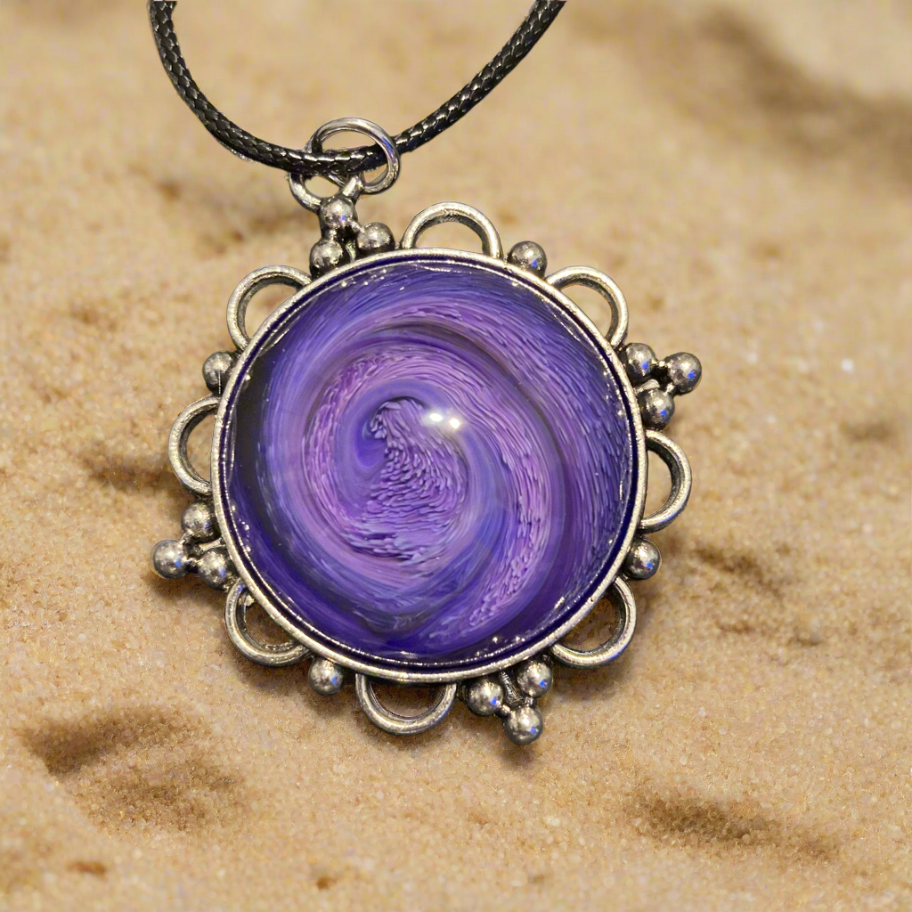 Galaxy Necklaces, purple, round
