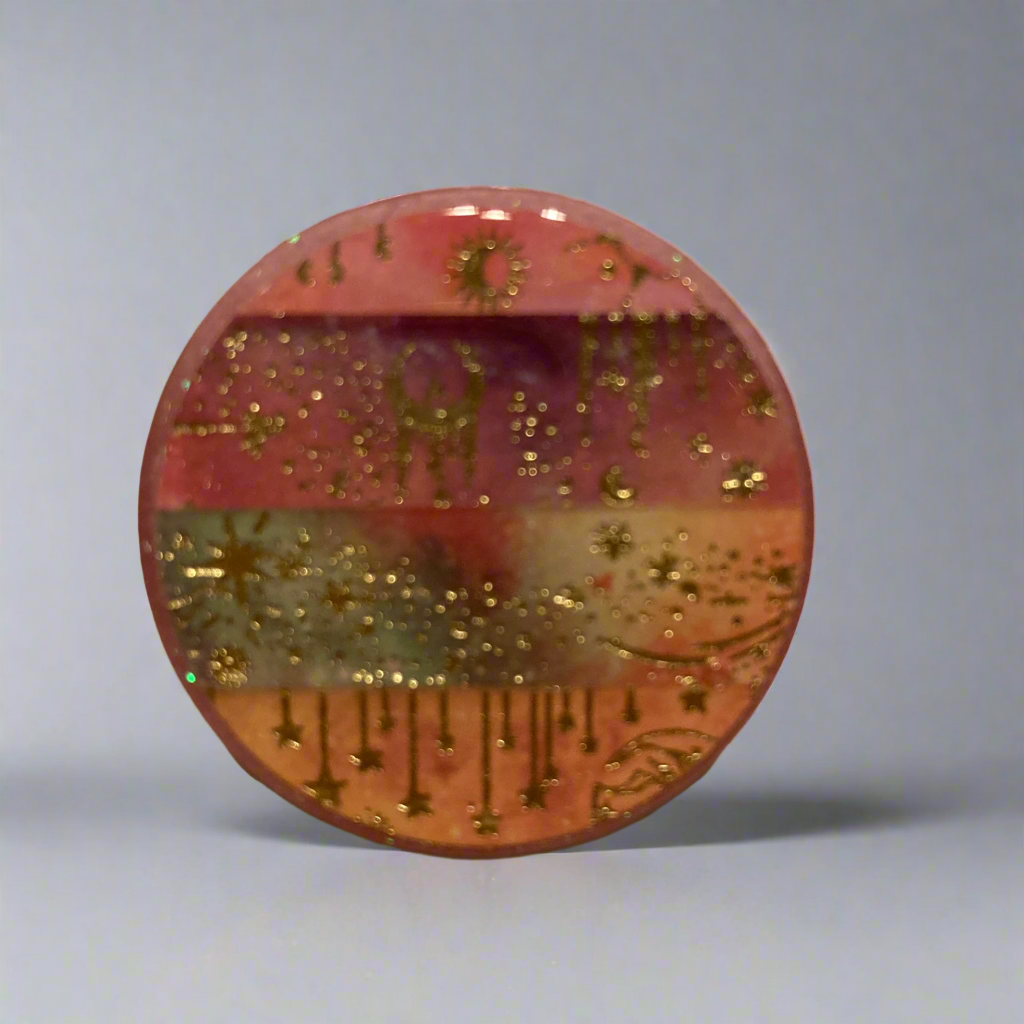 Magnets, red galaxy, moon, stars, planets, milky way
