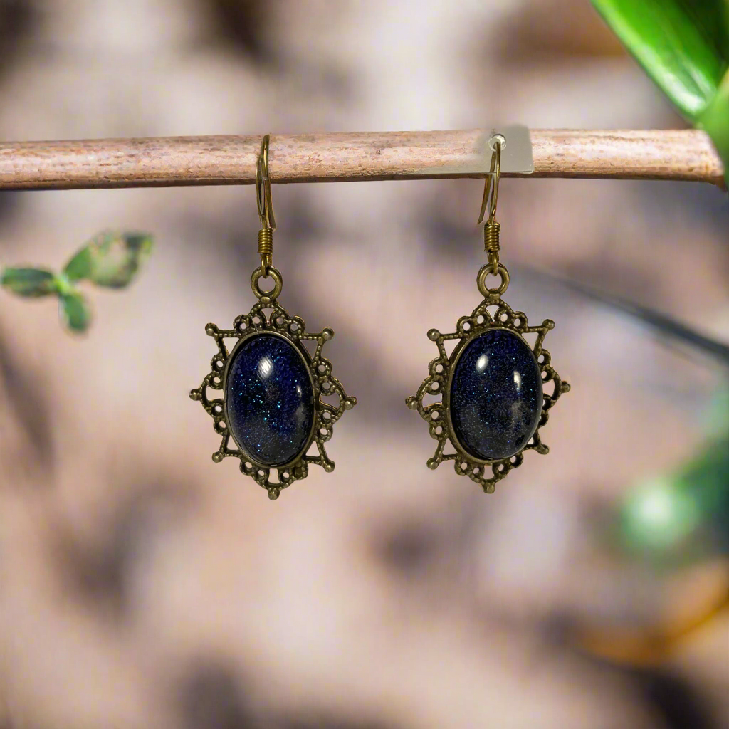 Blue pétri vintage earrings