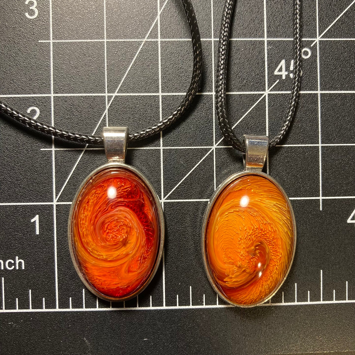 Elemental Harmony Necklace, oval, red, Fire Element