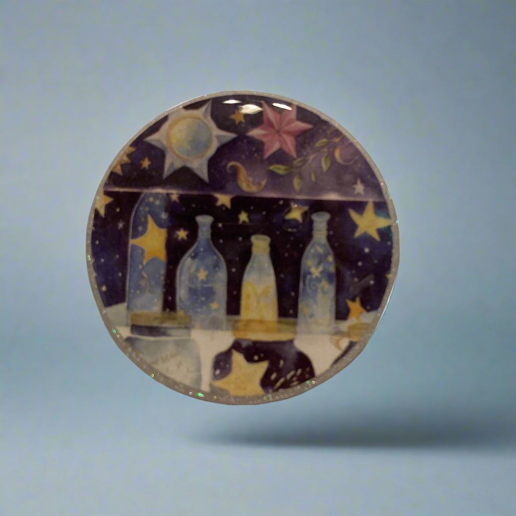 Magnets, starry Night, moon, stars, Bottles