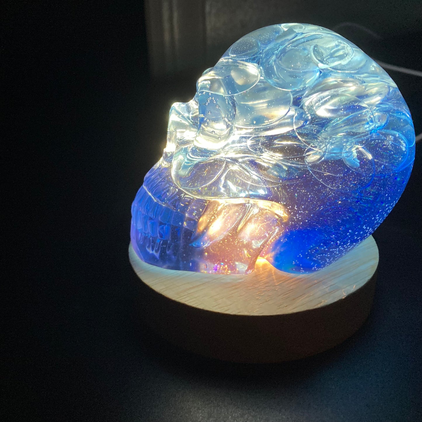 Blue skull lamp