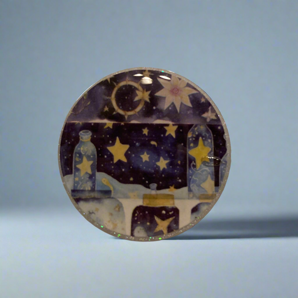 Magnets, starry Night, moon, stars, Bottles