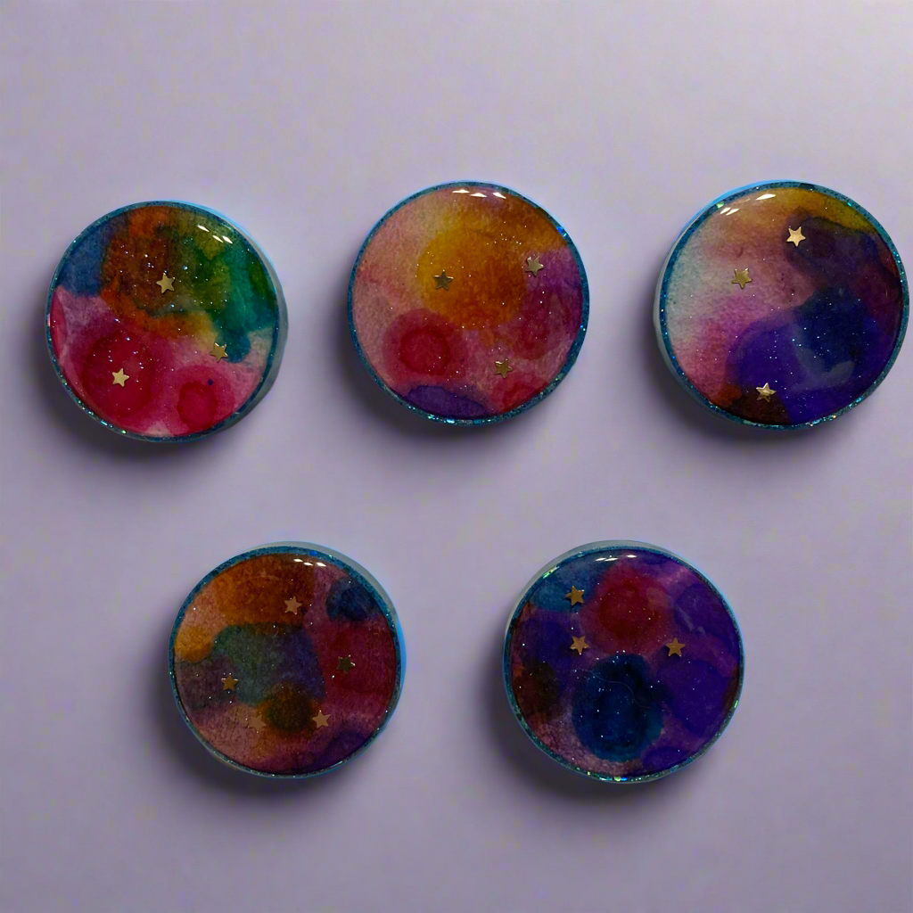 Magnets, water colors, fantasy, abstract