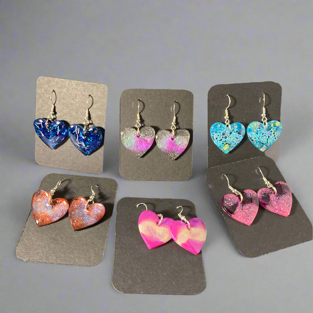 Heart earrings dangles
