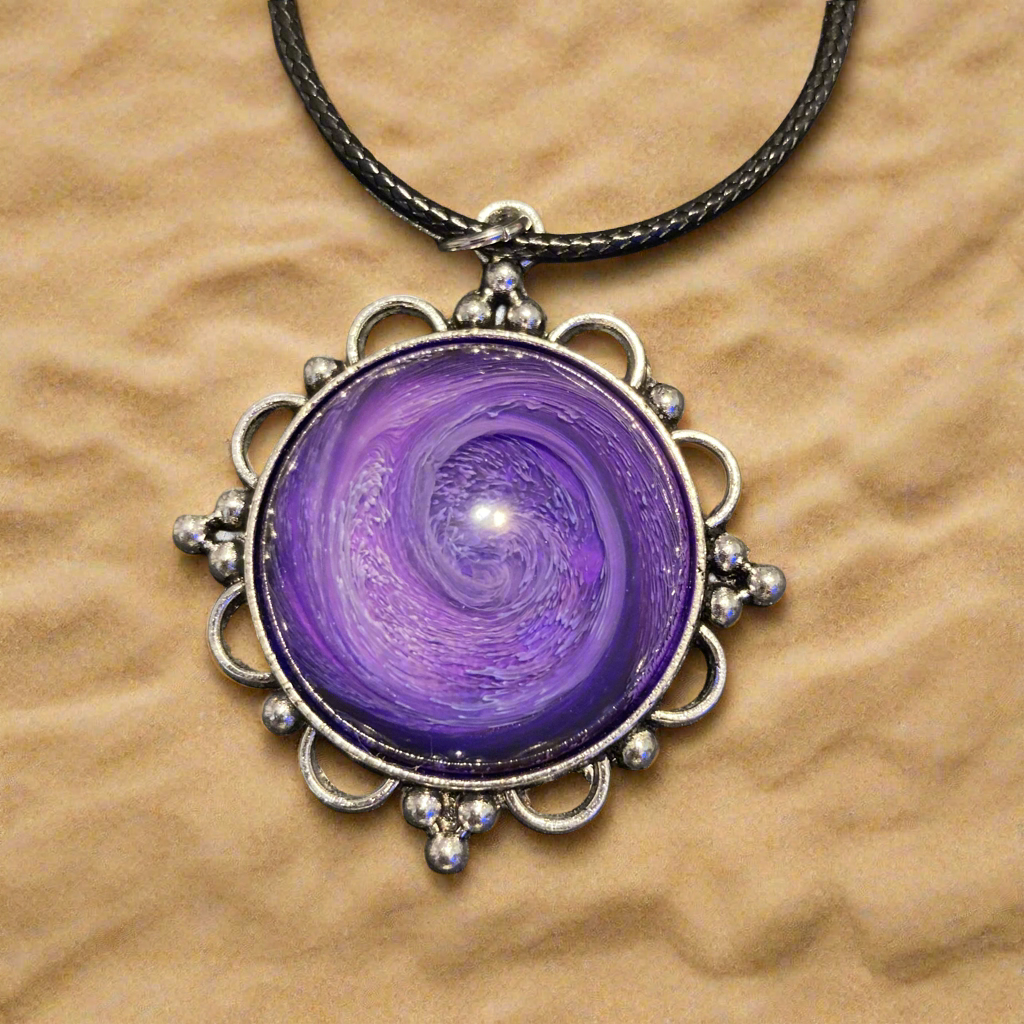 Galaxy Necklaces, purple, round