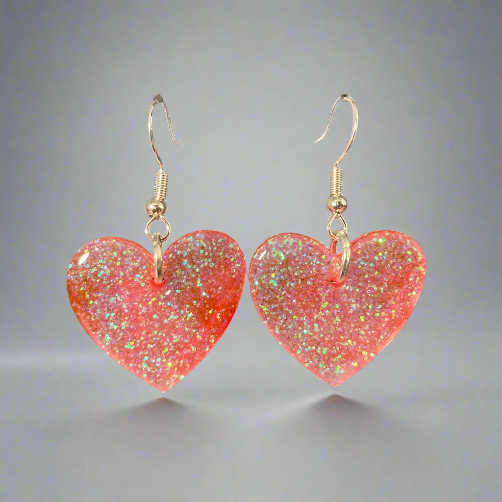 Heart earrings dangles