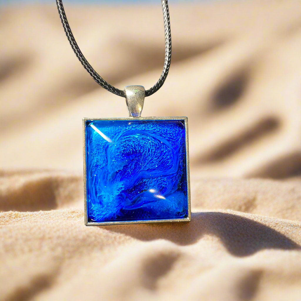 Galaxy Necklaces, square, blue