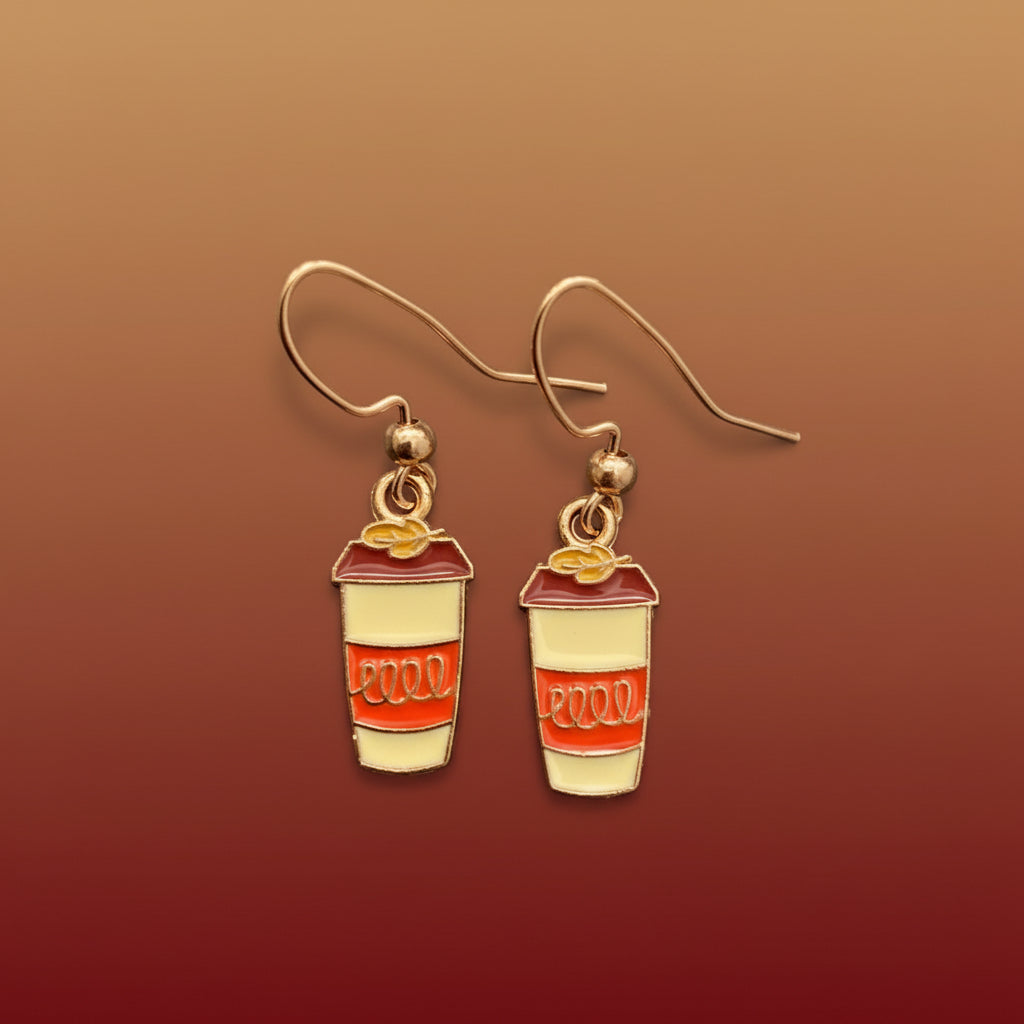 Fall earrings, cozy drinks