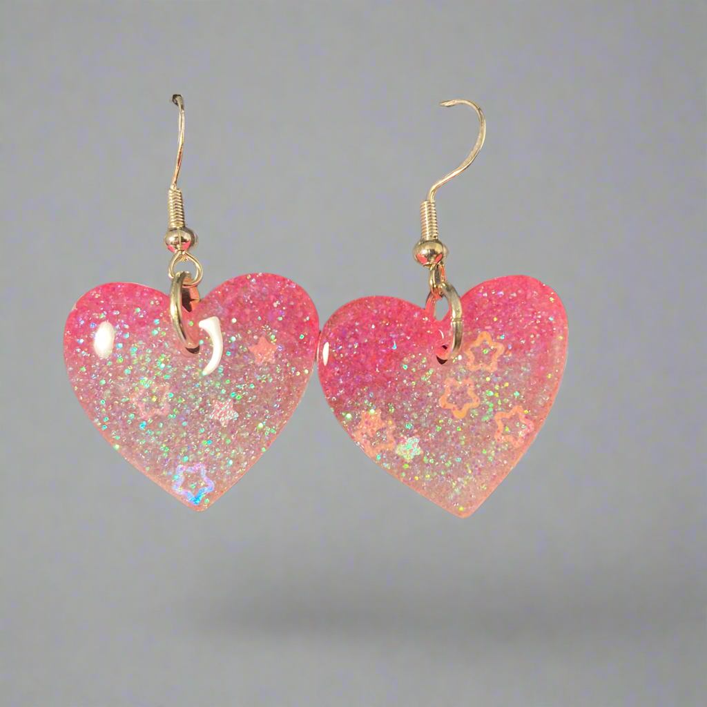 Heart earrings dangles