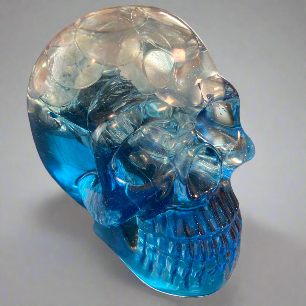Blue skull lamp