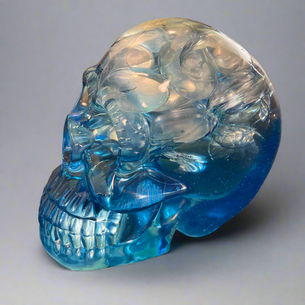 Blue skull lamp