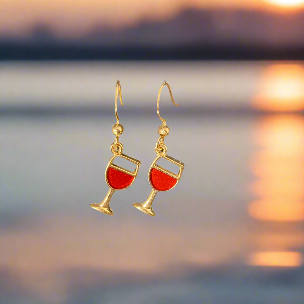Party Earrings, wine glasses