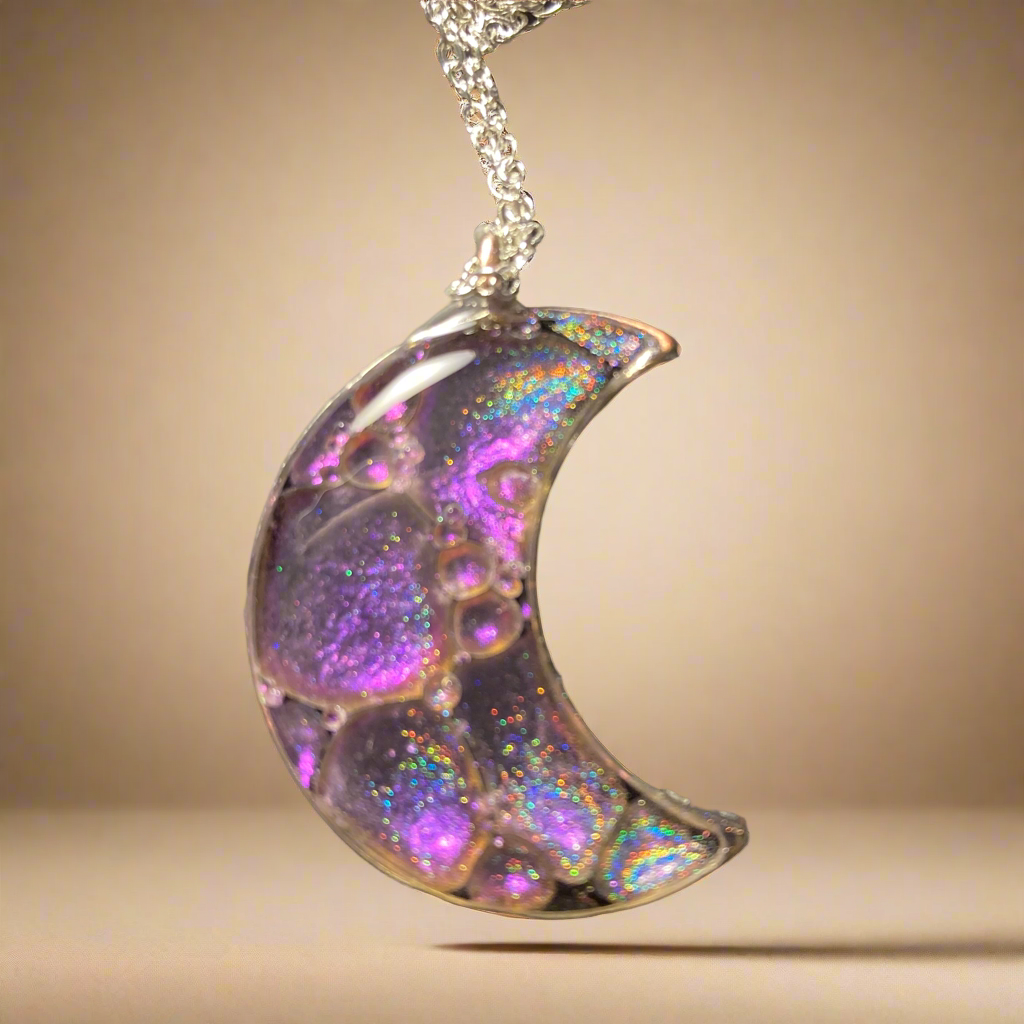 Moon pendant, purple