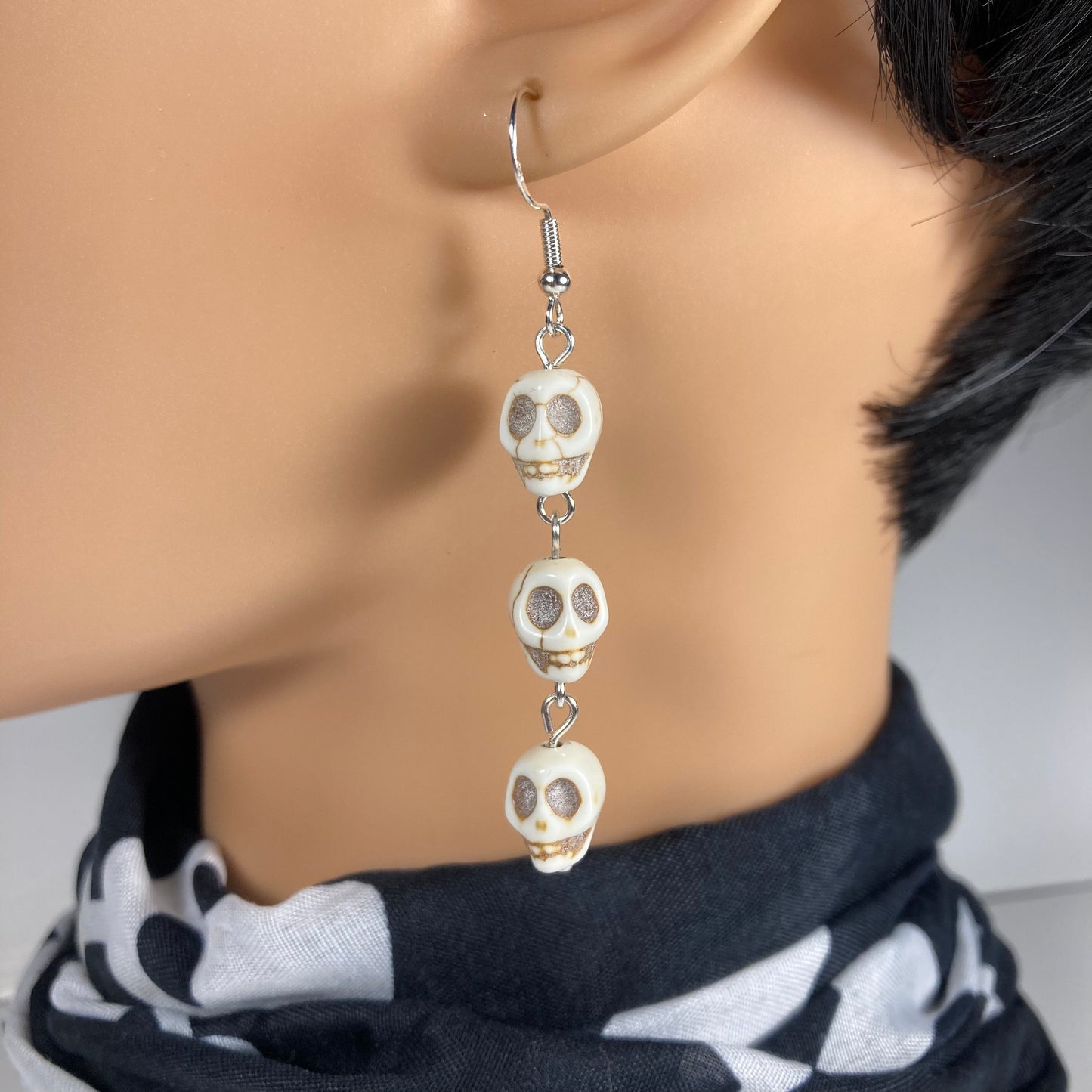 Skull Earrings, trio