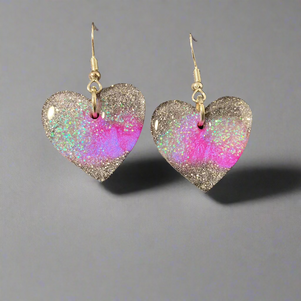Heart earrings dangles