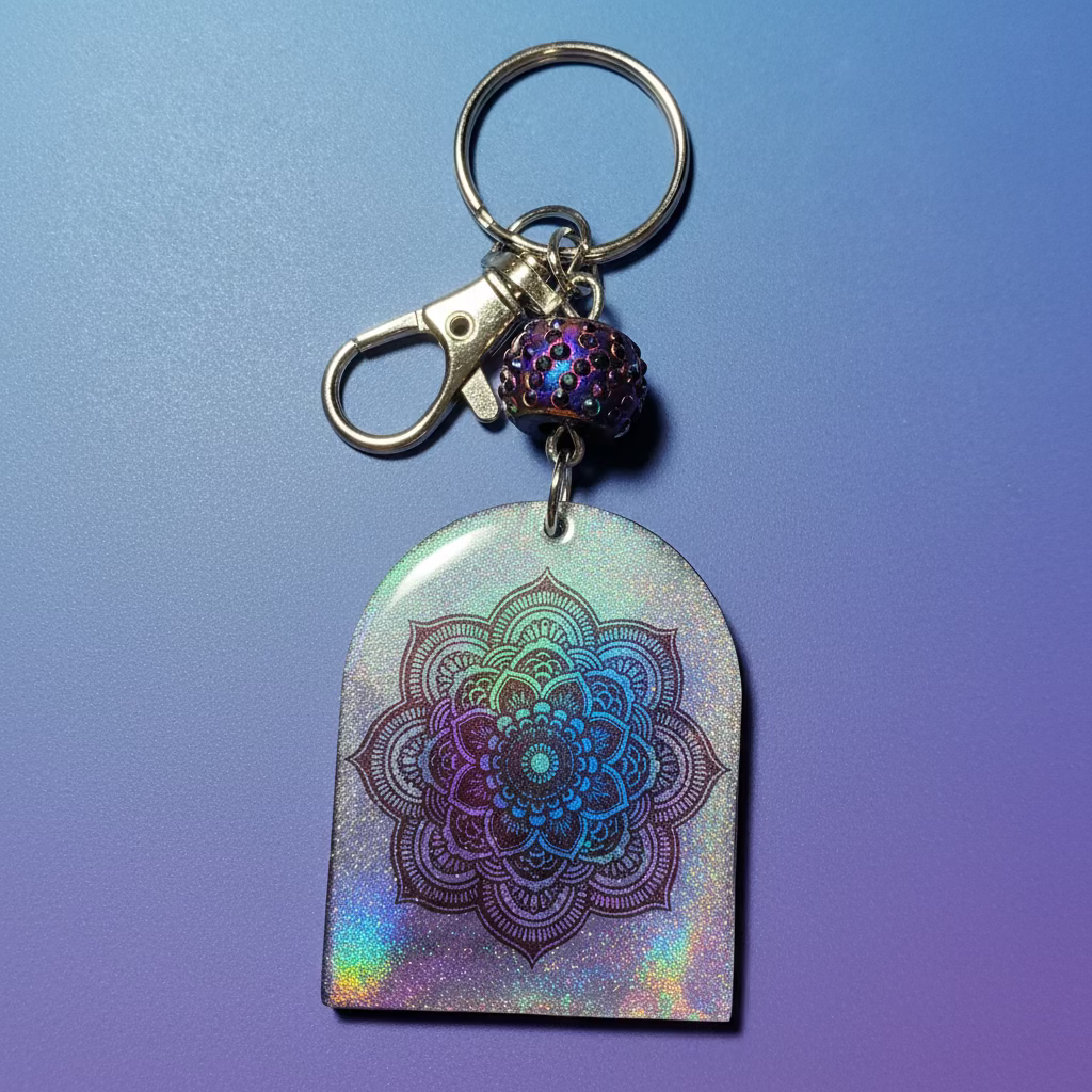 Bag charm, keychain, mandala flower