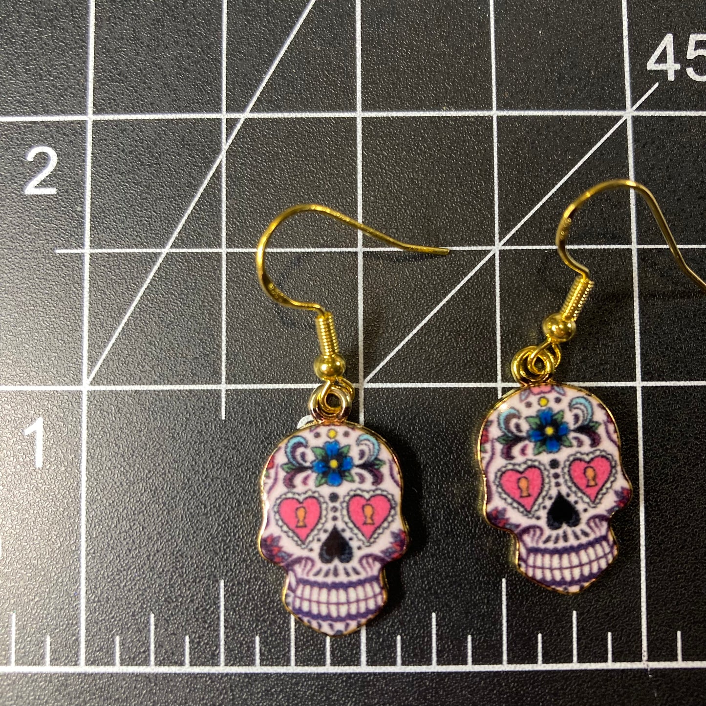 Day of the Dead sugar skulls charm earrings