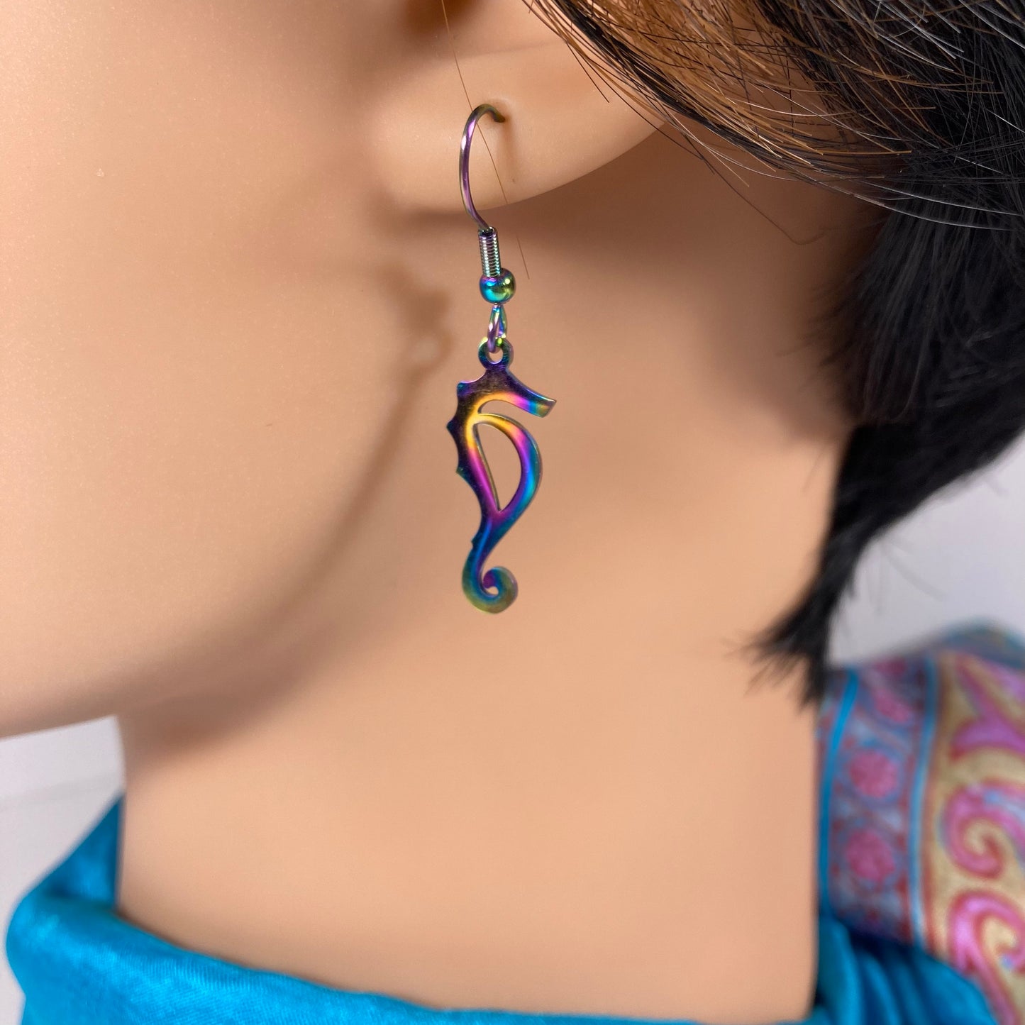 Iridescent Seahorse Earrings