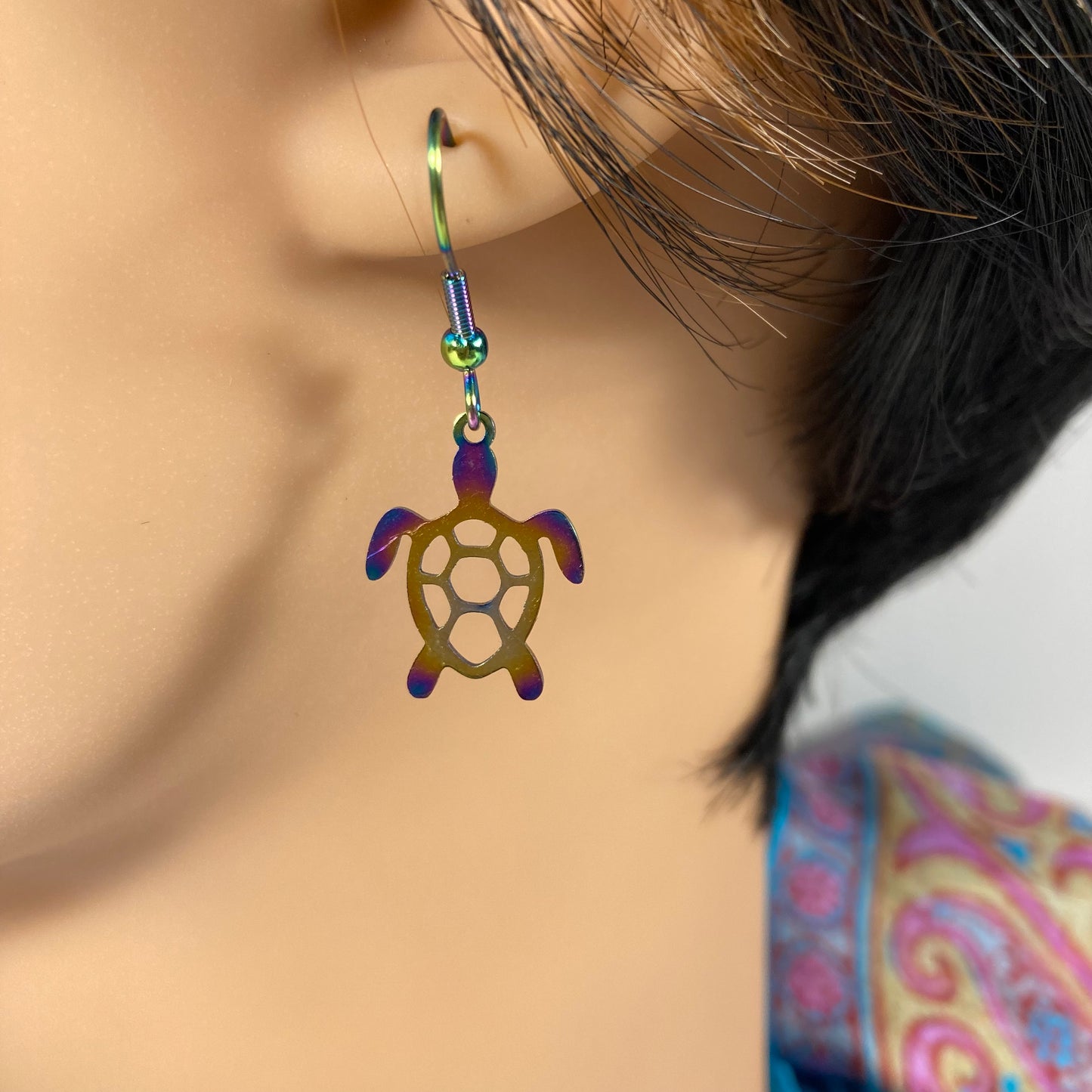 Iridescent Turtles Earrings