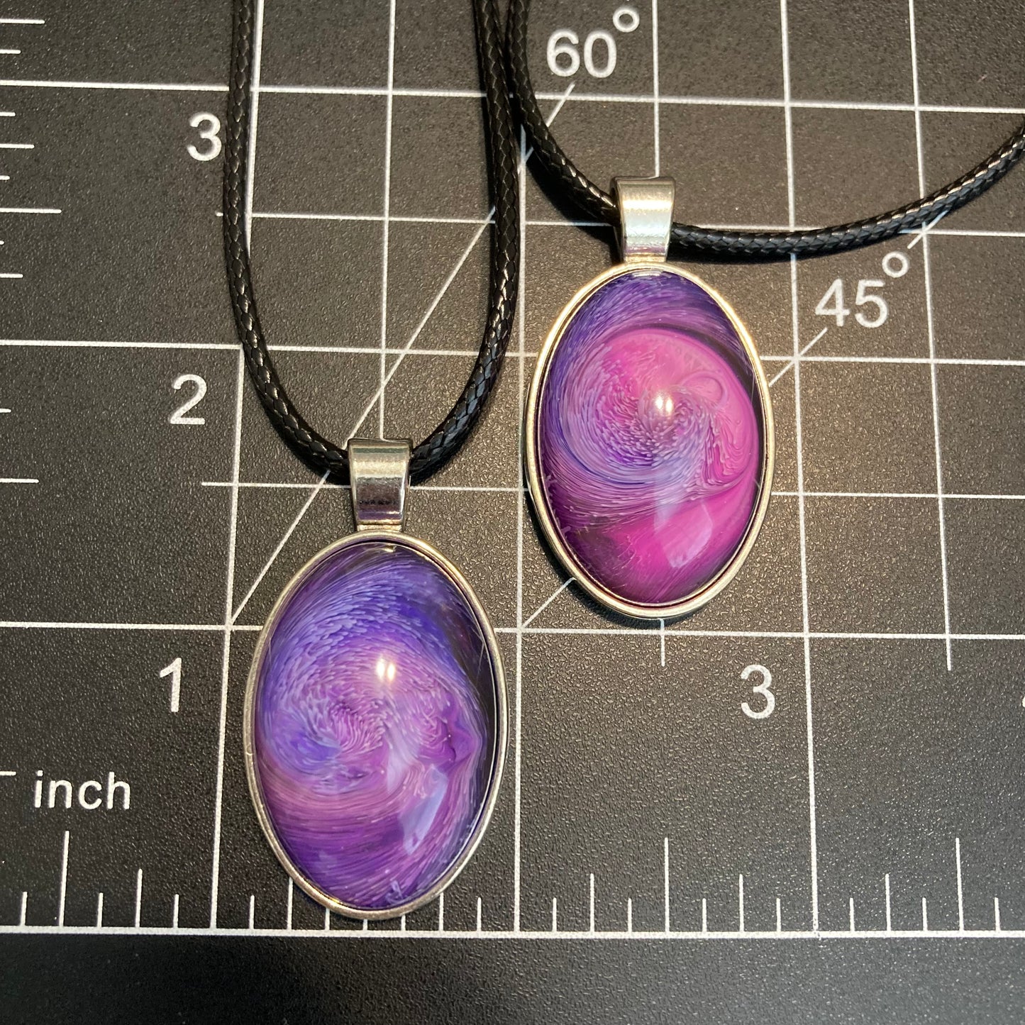 Galaxy Necklaces, purple, small oval