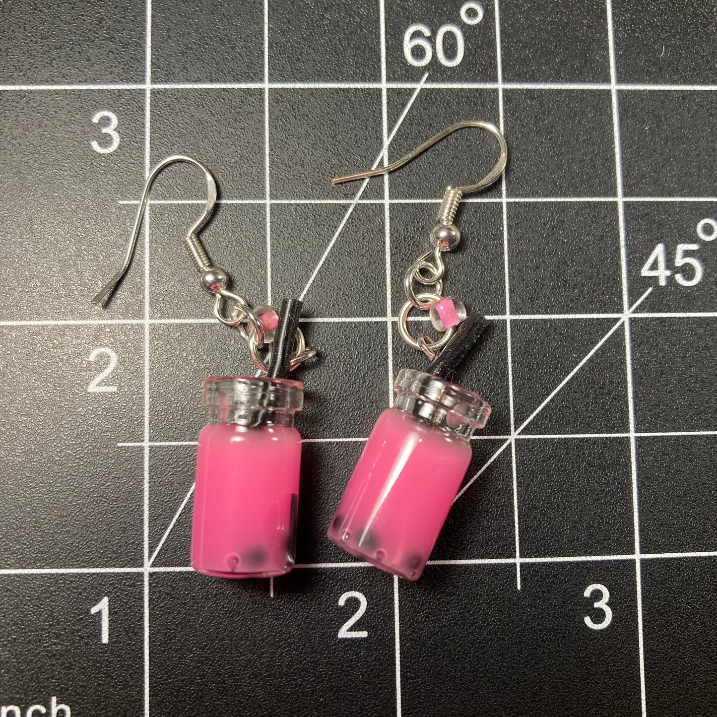 Strawberry Boba Tea Earrings