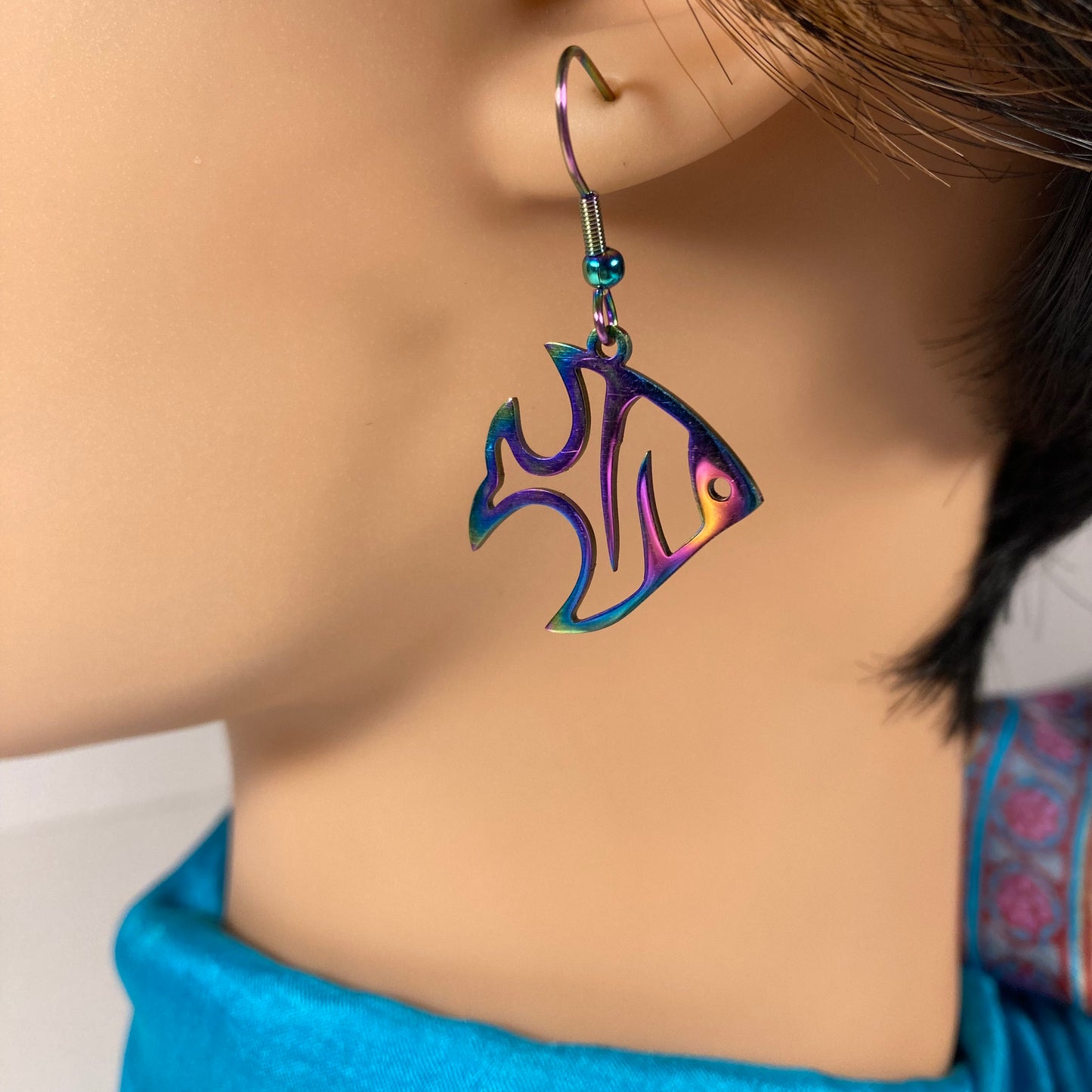 Iridescent Fish Earrings