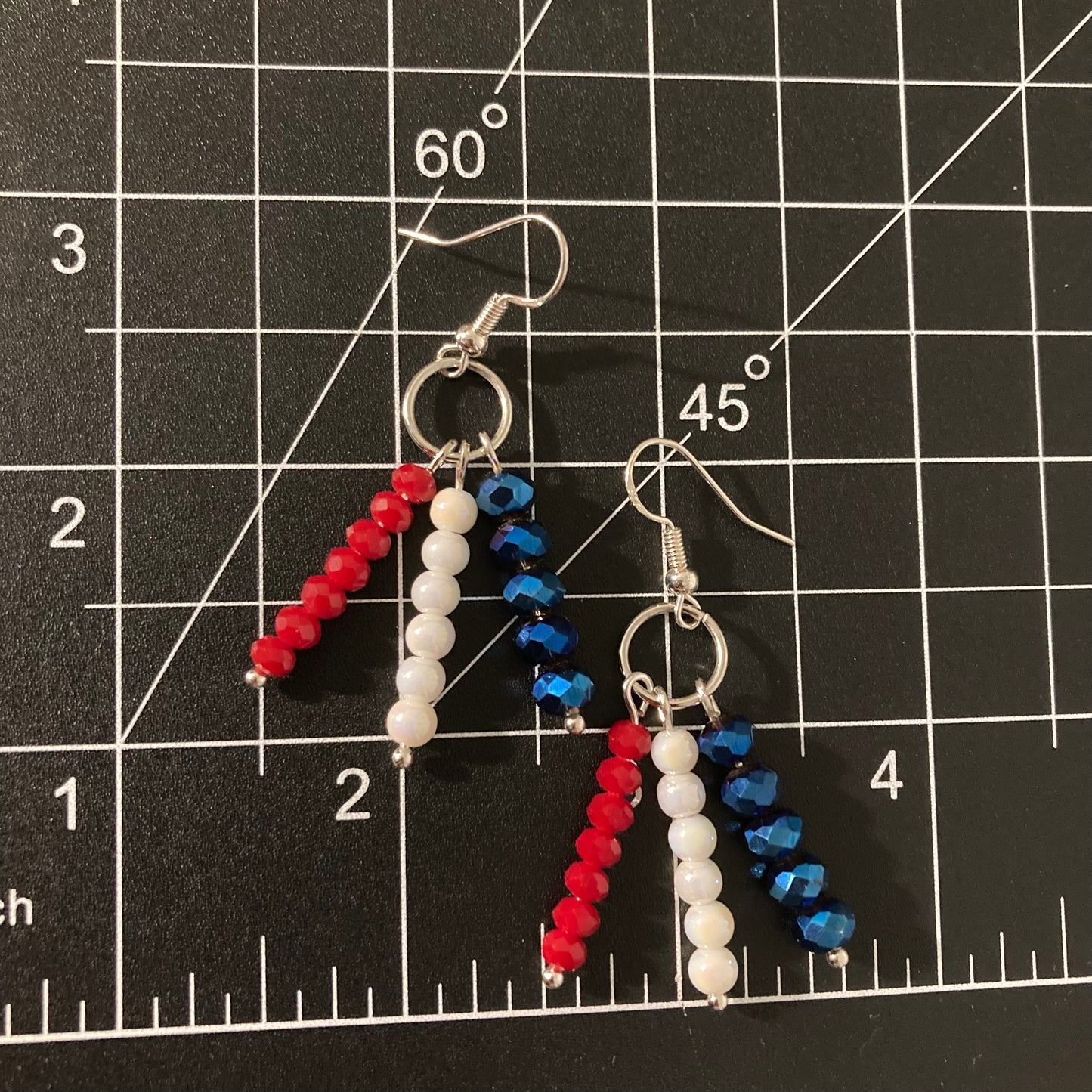 Red White and Blue dangle earrings
