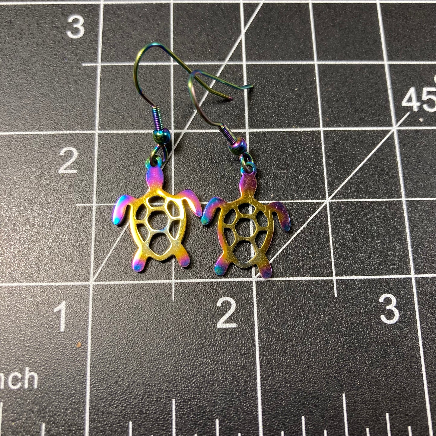Iridescent Turtles Earrings