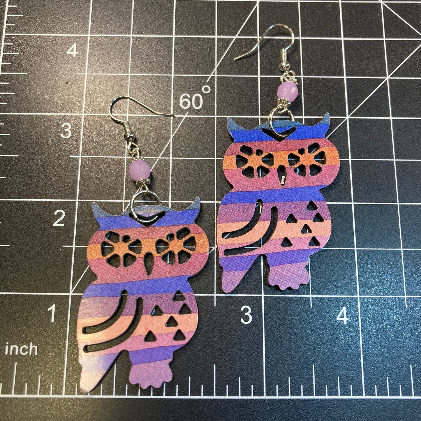Purple Owls Earrings